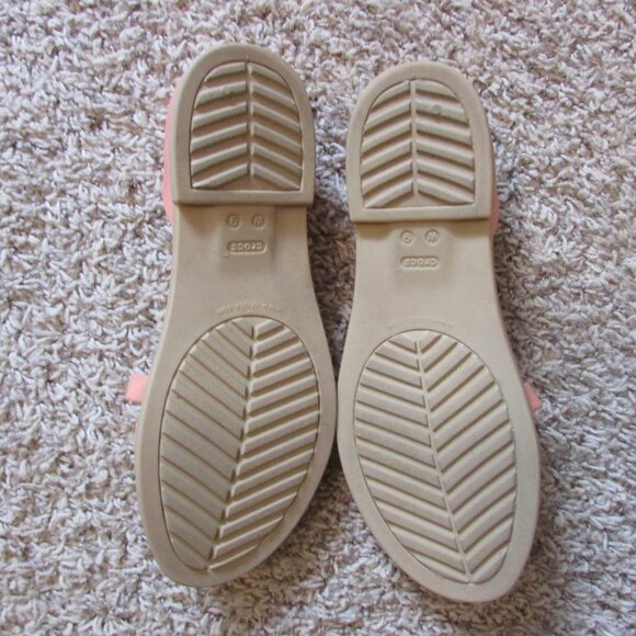 Crocs 9 Iconic Comfort Tulum Peach Orange Synthetic Flat Sandals Slip On - Picture 3 of 4